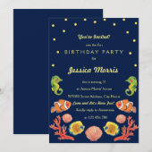 Happy Zee Animal Kids Verjaardagsfeestje Uitnodigi Kaart (Voorkant / Achterkant)