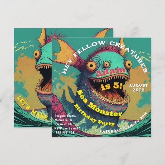 Happy Zee Monster Kaart (Voorkant / Achterkant)