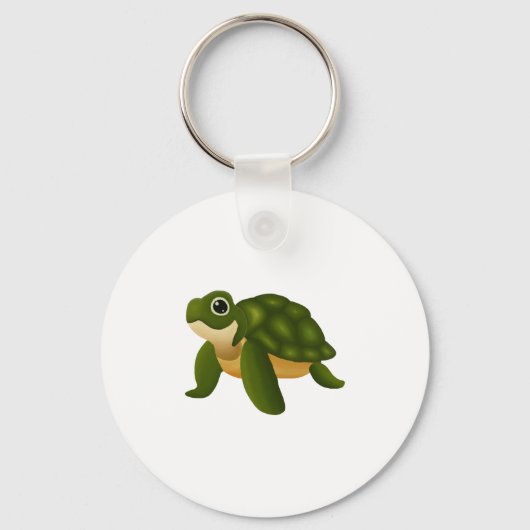 Happy Zee Turtle Een blije Splash of Art Sleutelhanger (Voorkant)