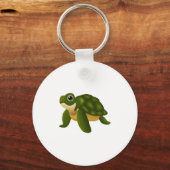 Happy Zee Turtle Een blije Splash of Art Sleutelhanger (Voorkant)