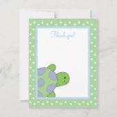 HAPPY ZEE TURTLE (groen) 4x5 Flat Dank u wel Notitiekaartje (Voorkant)