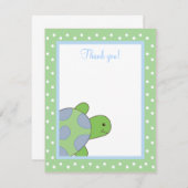 HAPPY ZEE TURTLE (groen) 4x5 Flat Dank u wel Notitiekaartje (Voorkant / Achterkant)