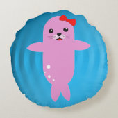 Happy-zegel Rond Kussen (Achterkant)