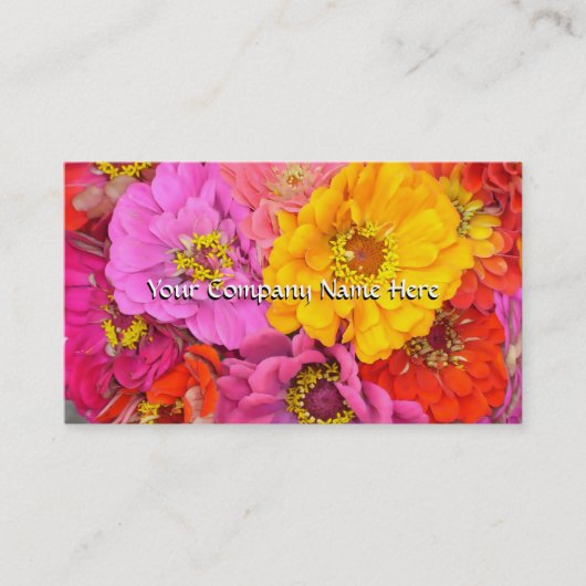 Happy Zinnias  Visitekaartje (Voorkant)