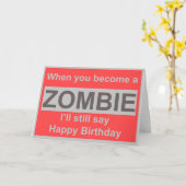 Happy Zombie Birthday Kaart (Gele Bloem)