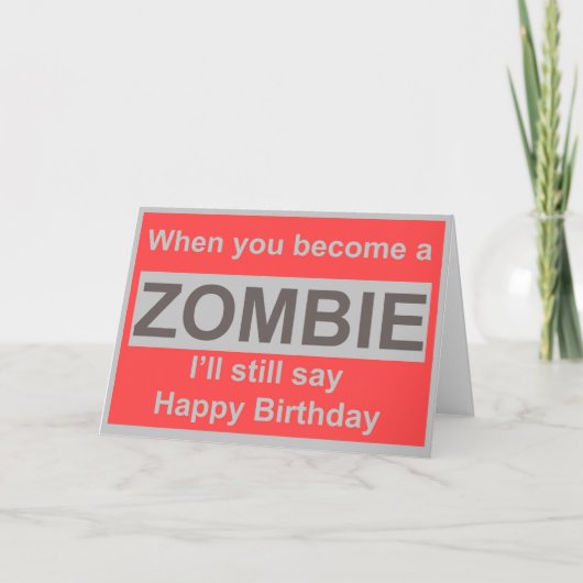 Happy Zombie Birthday Kaart (Voorkant)