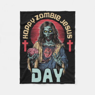 Happy Zombie Jesus Day Skeleton Horror Christ Hall Fleece Deken