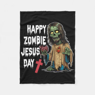 Happy Zombie Jesus Day Skeleton Horror Christ Hall Fleece Deken