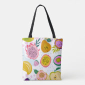 Happy zomers kleurig fruitpatroon helder tote bag (Achterkant)