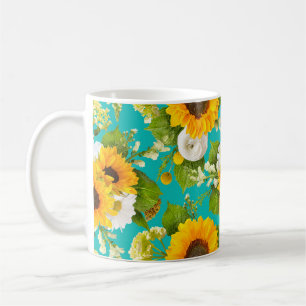 Happy zomerzonnebloem koffiemok