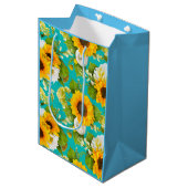 Happy zomerzonnebloem medium cadeauzakje (Voorkant Gekanteld)