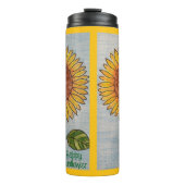 Happy Zonnebloem Geel Sinaasappel Thermosbeker (Voorkant)