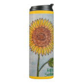 Happy Zonnebloem Geel Sinaasappel Thermosbeker (Gedraaid links)