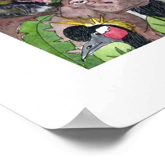 Happy Zoo Year Dimals Childrens Wall Art print (Hoek)