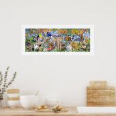 Happy Zoo Year Dimals Childrens Wall Art print (Keuken)