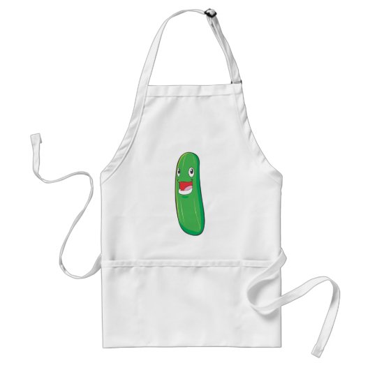 Happy Zucchini Vegetable Cartoon Standaard Schort (Voorkant)