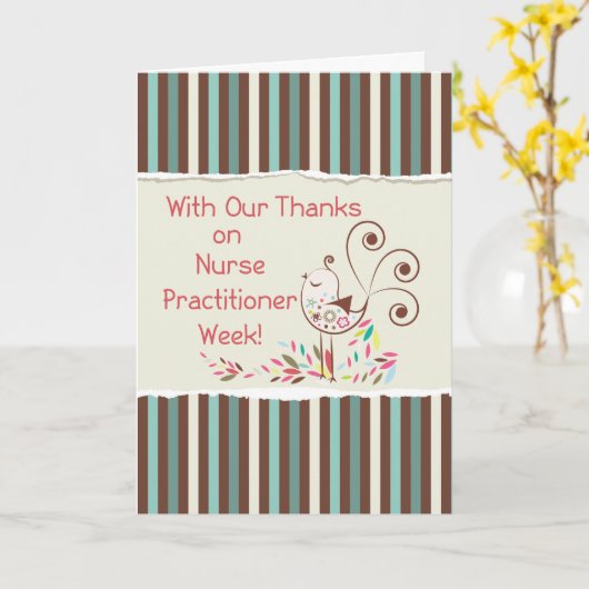 Happy Zurse Practitioner Week, van Groep, Vogel Kaart (Gele Bloem)