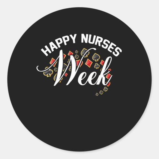 Happy Zurses Week die kaarten afspelen Ronde Sticker (Voorkant)