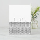 HAPPY | Zwarte gestippelde geboortekaart Aankondiging (Staand voorkant)