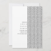 HAPPY | Zwarte gestippelde geboortekaart Aankondiging (Achterkant)