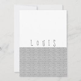 HAPPY | Zwarte gestippelde geboortekaart Aankondiging