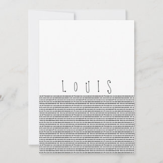 HAPPY | Zwarte gestippelde geboortekaart Aankondiging