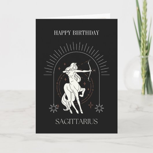 HappyBirthday Mystic Boogschutter Zodiac Kaart (Voorkant)
