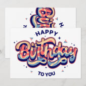 #HappyBirthday #TypographyArt #BirthdayTypography Feestdagenkaart (Voorkant / Achterkant)