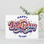 #HappyBirthday #TypographyArt #BirthdayTypography Feestdagenkaart (Staand voorkant)