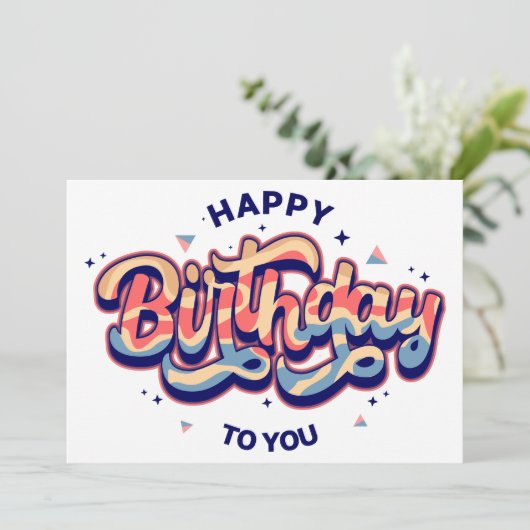 #HappyBirthday #TypographyArt #BirthdayTypography Feestdagenkaart (Staand voorkant)