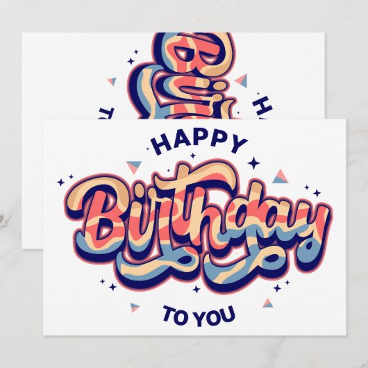 #HappyBirthday #TypographyArt #BirthdayTypography Feestdagenkaart (Voorkant / Achterkant)