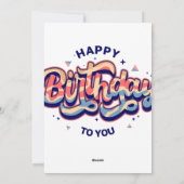#HappyBirthday #TypographyArt #BirthdayTypography Feestdagenkaart (Achterkant)