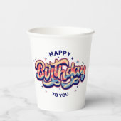 #HappyBirthday #TypographyArt #BirthdayTypography Papieren Bekers (Achterkant)