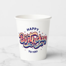 #HappyBirthday #TypographyArt #BirthdayTypography Papieren Bekers