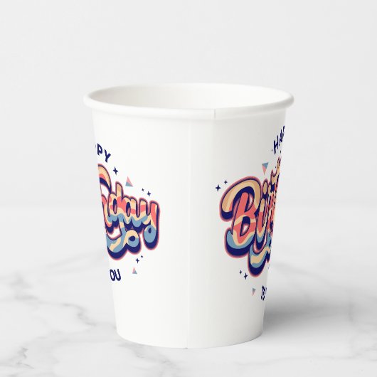 #HappyBirthday #TypographyArt #BirthdayTypography Papieren Bekers (Rechts)