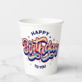 #HappyBirthday #TypographyArt #BirthdayTypography Papieren Bekers (Voorkant)