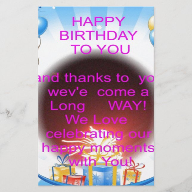 HappyBirthday voor jou (Voorkant)