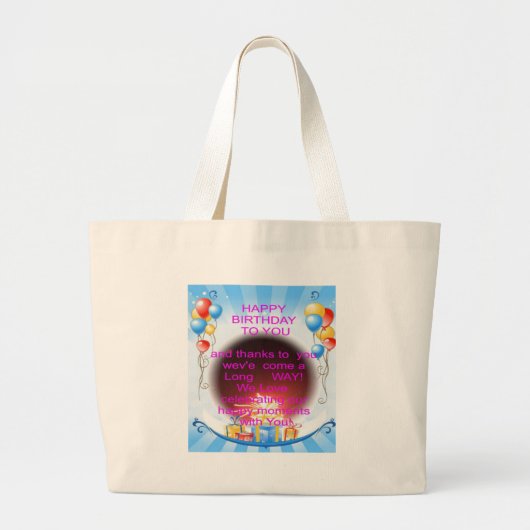 HappyBirthday voor jou Grote Tote Bag (Voorkant)