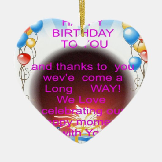 HappyBirthday voor jou Keramisch Ornament (Voorkant)