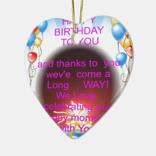 HappyBirthday voor jou Keramisch Ornament (Links)