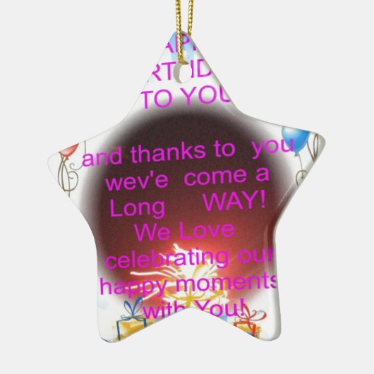 HappyBirthday voor jou Keramisch Ornament (Links)