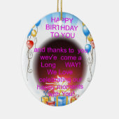 HappyBirthday voor jou Keramisch Ornament (Rechts)