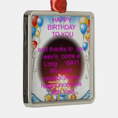 HappyBirthday voor jou Metalen Ornament (Rechts)