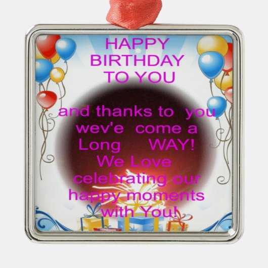 HappyBirthday voor jou Metalen Ornament (Voorkant)