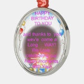 HappyBirthday voor jou Metalen Ornament (Links)