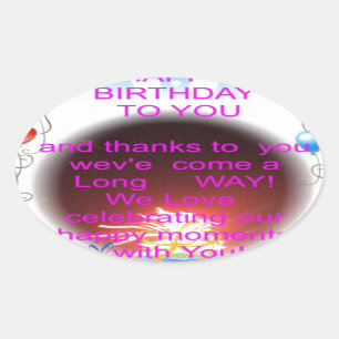HappyBirthday voor jou Ovale Sticker