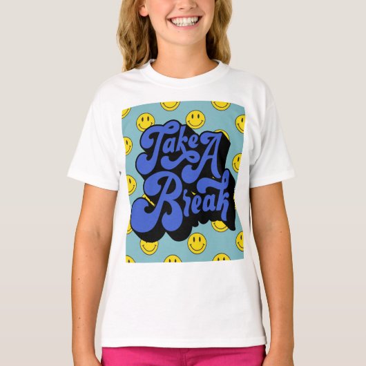 Happycore Smiley Face - Neem een pauze T-shirt (Voorkant)