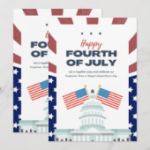 #HappyFourthOfJulyFlatHolidayCard Feestdagenkaart (Voorkant / Achterkant)