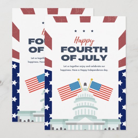 #HappyFourthOfJulyFlatHolidayCard Feestdagenkaart (Voorkant / Achterkant)