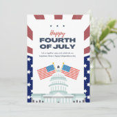 #HappyFourthOfJulyFlatHolidayCard Feestdagenkaart (Staand voorkant)
